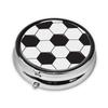 Football Texture, Pill Box Round Pill Case for Pocket Or Purse Small Pill Container Travel Pill Organizer view 2