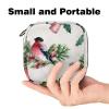 Sanitary Napkin Storage Bag, Portable Menstrual Cup Pouch, First Period Bag for Women Girls, Winter Bloom with Bird Zipper Menstruation Padded Purser view 2