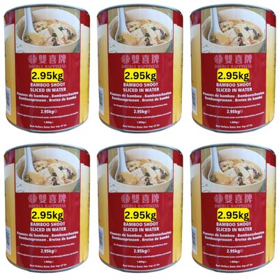 Bamboo Shoots Tinned Bulk Size - Strips / Halves / Slices - Bamboo Shoots in Water (6x2800g Slices)