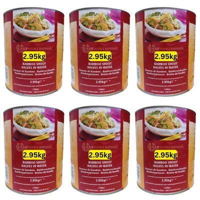 Bamboo Shoots Tinned Bulk Size - Strips / Halves / Slices - Bamboo Shoots in Water (6x2800g Halves)