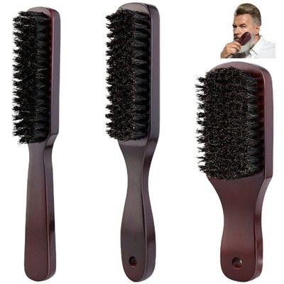 Men Beard Brush Natural Boar Bristle Brush Stiff Beard Brush Moustache Cleaning Brush Shaving Comb Barber Hair Styling Comb