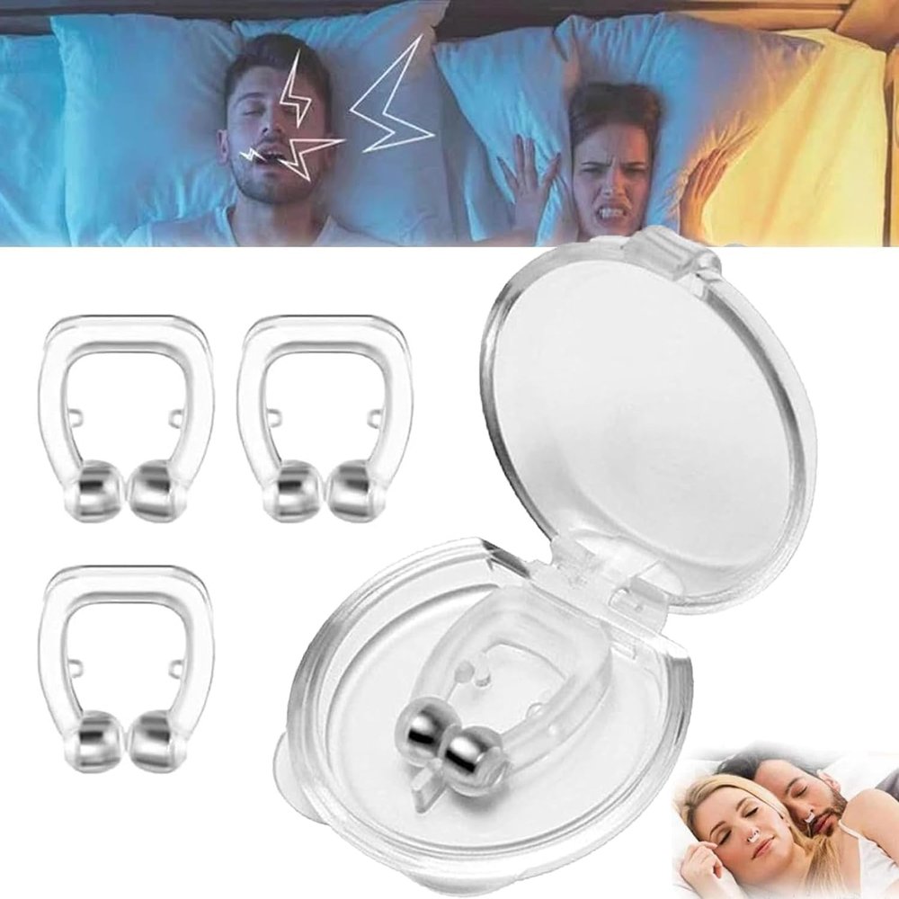 Magnetic Anti Snore Clip, Snoring Nose Clip - Nasal Airflow Clip, Magnetic Nose Clip for Snoring, Reusable Snoring Device, Experience A Silent, Quality Sleep (3pcs)