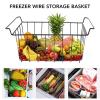 Freezer Wire Storage Organizer Baskets, 2 Pcs Freezer Wire Storage Basket PE Coated Hanging Rack Organizer Bin Black for Refrigerator Shelves(L 47.5cm X W 24.5cm X H 20cm) view 2