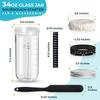 DLULTEP Sourdough Bread Starter Kit with Jar, 34 Oz, 1000 ml Glass Round Jar with Date Feeding Band, Thermometer, Cloth Cover and Metal Lid, Easy to Use and Clean view 2
