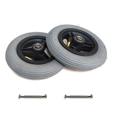 2 Pcs 6x1 Wheelchair Front Wheels Assembly, 6 Inch Inflatable Anti-Slip Rubber Replacement Wheelchair Wheels for Disabled Old People Wheelchairs with 5/16" (8 mm) Bearing