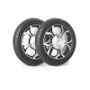 1 Pair 12x 2 Wheelchair Rear Wheels Assembly, PU Pneumatic Electric Wheelchair Replacement Wheel, Aluminum Rim with 17mm (11/16'') Bearing and Keyway 6mm (1/4") view 1