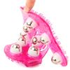 Duontyye Palm Shaped Massage Glove Body Massager with 9 360-Degree-Roller Metal Roller Ball Beauty Body Care (Pink) view 4