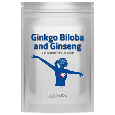 30 Ginkgo Biloba & Ginseng Tablets | 1,560mg per Tablet | High Strength Vegan Supplement (from 120mg Ginkgo Biloba Extract & 120mg Ginseng Extract) | for Clarity, Memory & Focus | 1 Month's Supply