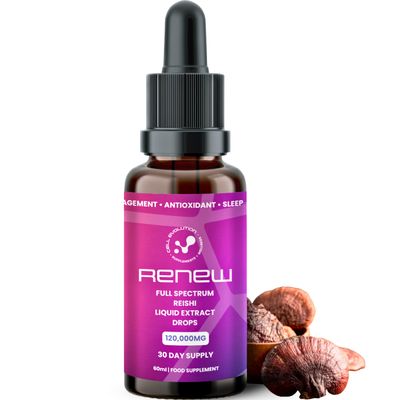 Cell Evolution Reishi Full Spectrum Liquid Mushroom Drops Supplement, Super Strength 120,000mg (20:1), Sleep Support & Stress Management, Natural & Suitable for Vegans & Vegetarians