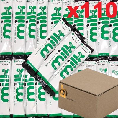 110x Semi-Skimmed UHT Milk 10ml Individually Wrapped Sticks Portions Sachets Lakeland