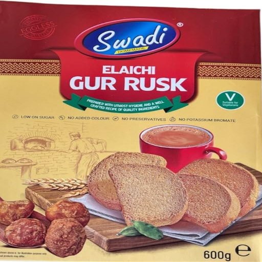 Elaichi Gur Rusk 600G (Pack Of 2) Delicious Tasty And Crispy Elaichi Gur Flavor Tea Toast Share With Family And Friends
