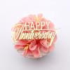 3 Little Desserts 'Happy Anniversary' Cupcake Toppers - Engraved Charms - Pack of 6 - Anniversary & Celebration Toppers - Acrylic - Gold view 1