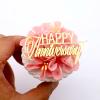 3 Little Desserts 'Happy Anniversary' Cupcake Toppers - Engraved Charms - Pack of 6 - Anniversary & Celebration Toppers - Acrylic - Gold view 2