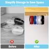BUTORY 4 Pack Tumbler Lid Organizer Space Saving Cup Lid Organizer Self-Adhesive Tumbler Lid Hook Holds 7-8 Glass Lids Clutter-Free Cup Lid Holder Hanger for Kitchen Cabinet and Countertop # view 3