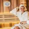BUTORY Sauna Thermometer 2 in 1 Wooden Sauna Thermometer Hygrometer Precise Indoor Sauna Hygrothermograph 10-120 Sauna Thermometer Portable Sauna Hygrometer for Sauna Room Hotel 14x14x3cm # view 2