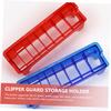 MAGICLULU Clipper Guard Organizer Box Combs Universal Hair Clipper Storage Case for Barbers Red Styles Sturdy and Protective Hairdressing Tool Holder view 3