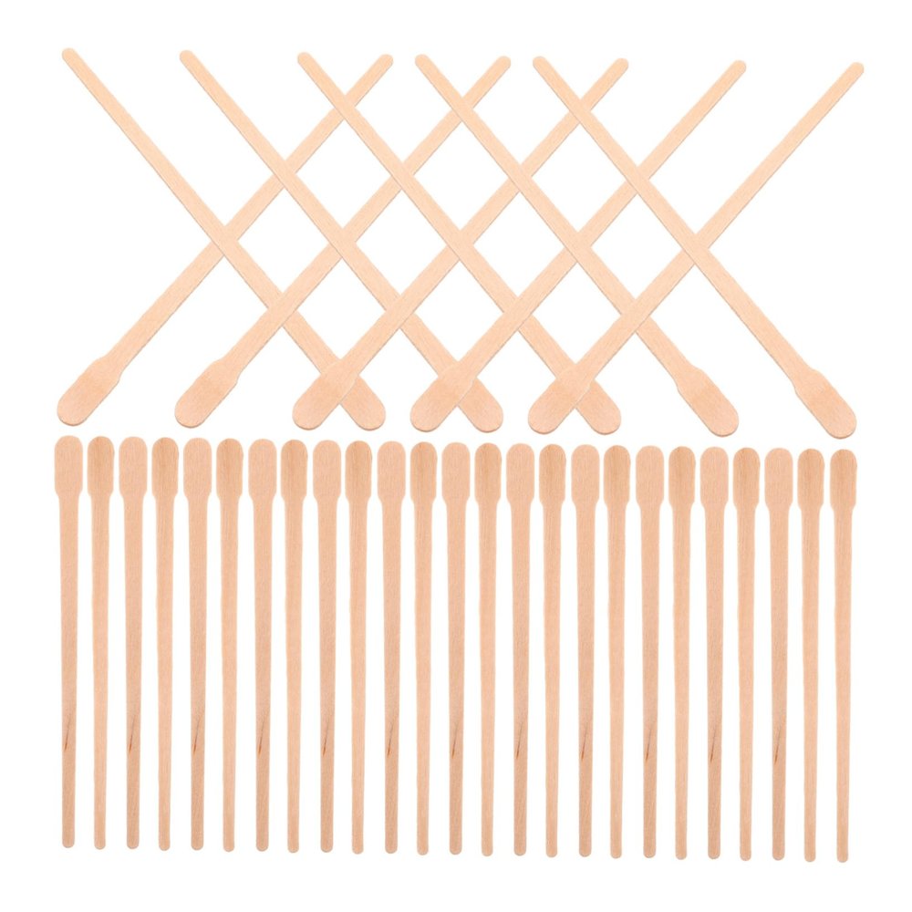 HAPINARY 100pcs Waxing Sticks Wax Applicator Sticks Wooden Wax Rods for Eyebrow Nose Lip Hair Removal at Home and Spa