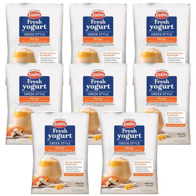 EasiYo Yogurt Greek Style Mango With Coconut Bits 8 Pack Yoghurt