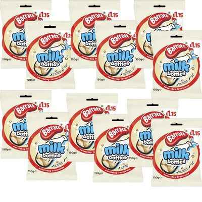 12 x Baratt Milk Bottles 150g - Milk Bottle Shaped Sweets