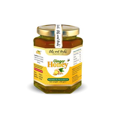 Premium Herbal Infused Raw Honey Collection- 100% Natural with No fillers or Binders Added. Multiple Flavours - Good Health Benefits with Every Spoon (Ginger Honey)