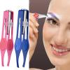 2PCS Led Lighted Tweezers, Precision Stainless Steel for Women & Men - Facial Hair Removal, Makeup, Slanted, Pink & Blue view 1