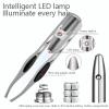 2PCS Led Lighted Tweezers, Precision Stainless Steel for Women & Men - Facial Hair Removal, Makeup, Slanted, Pink & Blue view 3