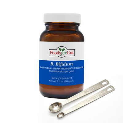 Foods For Gut Bifidobacterium Bifidum Probiotic Powder 100 Billion cfu's | Made in USA | No Additives | Digestive & Immune Support | High Potency | B. Bifidum | 60 Grams (2.11 Oz)