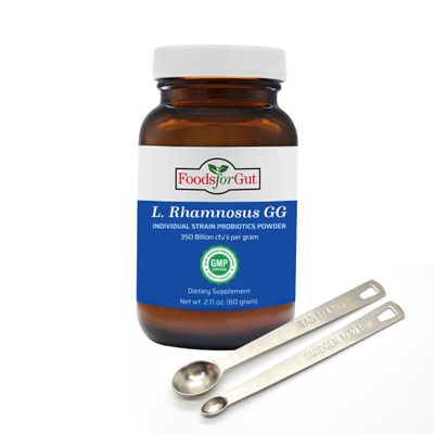 Foods For Gut Lactobacillus Rhamnosus GG Probiotic Powder 350 Billion cfu's | Made in USA | No Additives | Digestive & Immune Support | High Potency | L. Rhamnosus GG | 60 Grams (2.11 Oz)