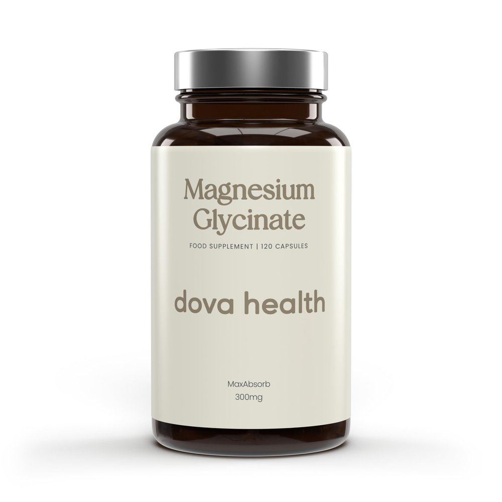 Dova Health Glycinate 300mg - High Absorption Chelated Magnesium Bisglycinate - Pure Magnesium Supplement for Sleep, Stress Relief, Muscle & Bone Support - 120 Vegan Capsules, Made in UK