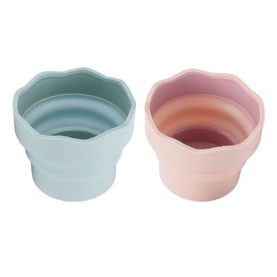 Silicone Brush Washing Bucket Foldable Design For Watercolor Acrylic Oil Painting Portable And Space Saving With Non Slip Bottom Ideal For Outdoor Art Sessions 19104 cm Two Pack