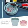 Silicone Brush Washing Bucket Foldable Design For Watercolor Acrylic Oil Painting Portable And Space Saving With Non Slip Bottom Ideal For Outdoor Art Sessions 19104 cm Two Pack view 2