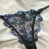 SHEKINI Women Mesh Lingerie Sets 2 Piece Floral Sheer Bra and Sexy Panty Teddy Babydolls Lingerie Underwear Outfit Ladies Naughty Nightwear Strappy Sets S-XL Black view 4