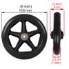 KWIBYBGS Wheelchair Front Wheels Replacement,2 Pcs Solid Wheel Anti-Slipor Wheels for Wheelchairs Walker Wheelchair Wheels/Black/8 Inch(200Mm) view 4
