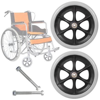 KWIBYBGS Wheelchair Front Wheels Replacement,2 Pcs Solid Wheel Anti-Slipor Wheels for Wheelchairs Walker Wheelchair Wheels/Gray/6 Inch(150Mm)