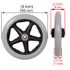 KWIBYBGS Wheelchair Front Wheels Replacement,2 Pcs Solid Wheel Anti-Slipor Wheels for Wheelchairs Walker Wheelchair Wheels/Gray/6 Inch(150Mm) view 4