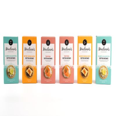 Maclean's Highland Bakery - Scottish Oatcake Collection, 6 Packs x 150g (900g) - Wheat Free Savoury Biscuits, Traditional Mature Cheddar Cheese, Seaweed & Black Pepper, Vegetarian