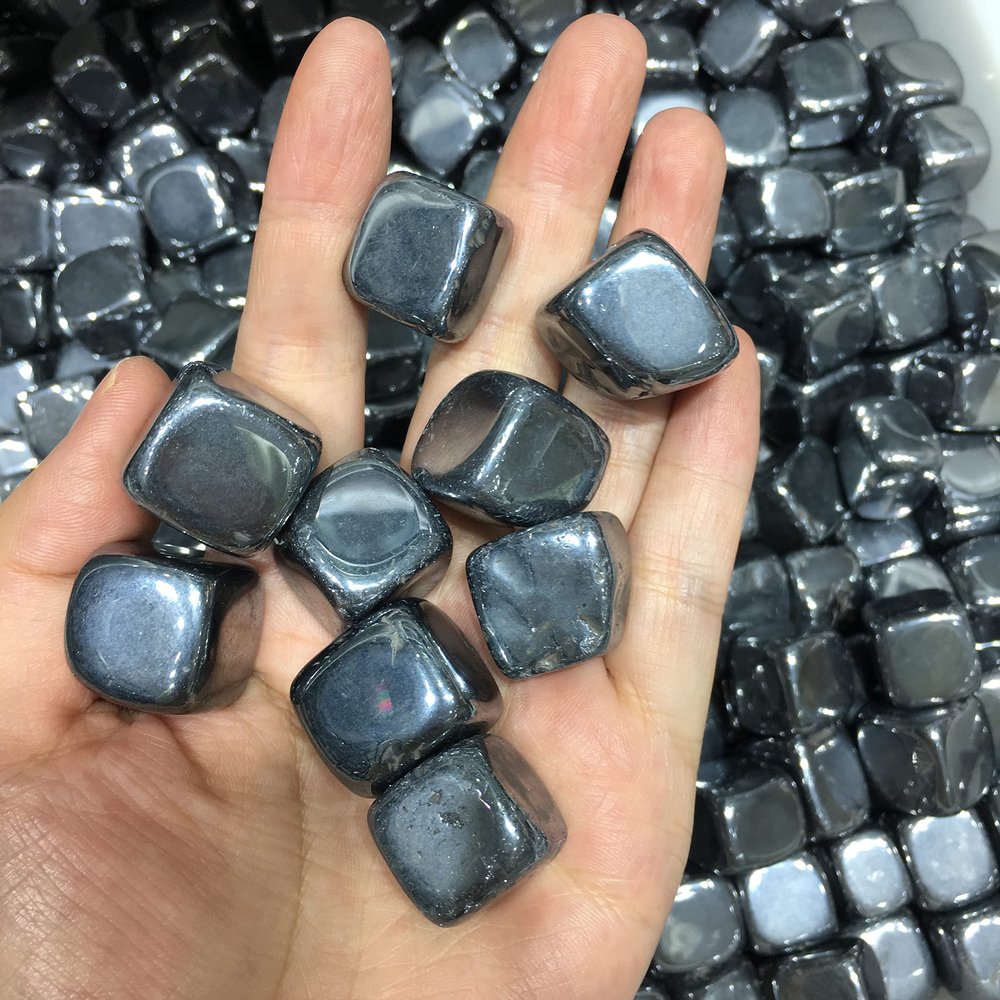 PAJPXPCD Natural Crystal Natural Stones Bulk Hematite Tumbled Stone Crystal Stone (Size : White)