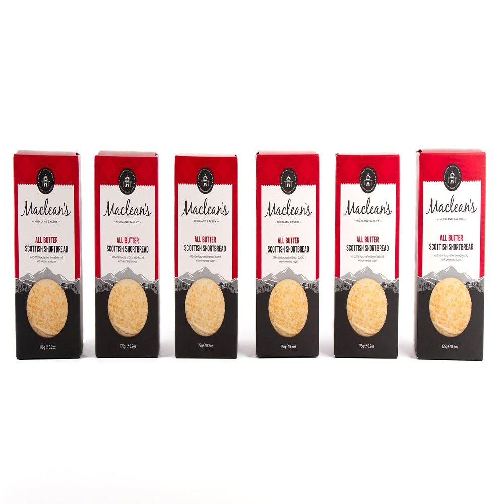 Maclean's Highland Bakery - All Butter Scottish Shortbread, 6 Packs x 175g (1.05kg) - Slowly Baked, Plain, All Butter,Traditional Shortbread