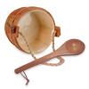 NUIBY Red Cedar Sauna Bucket and Ladle Set, withSauna Hat and Seat Pad, Traditional Wooden Water Bucket 1.3 Gallon with Plastic Liner for Sauna Room Sauna Heater view 4