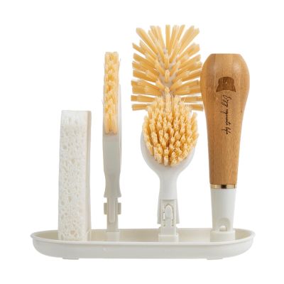 Pot Brush - Pot Cleaning Brush with 3 Brush Heads | Pan Brush, Crevice Brush, Dish Scrubber, Kitchen Dish Brush, Household Cleaning Brush for Dish, Pan, Pot