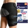 Dr. Arthritis Doctor Developed Hip Support Brace, Sciatica Pain Relief Products - Thigh Compression Sleeve, Hamstring Support -Hip Support For Women & Men With Handbook (L/XL, Black Right) view 1