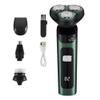 Rordigo Electric Shaver LCD Digital Display Three- Floating Rechargeable Smart Waterproof Shaver Type-C Charge Green view 1