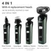 Rordigo Electric Shaver LCD Digital Display Three- Floating Rechargeable Smart Waterproof Shaver Type-C Charge Green view 2