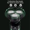 Rordigo Electric Shaver LCD Digital Display Three- Floating Rechargeable Smart Waterproof Shaver Type-C Charge Green view 4