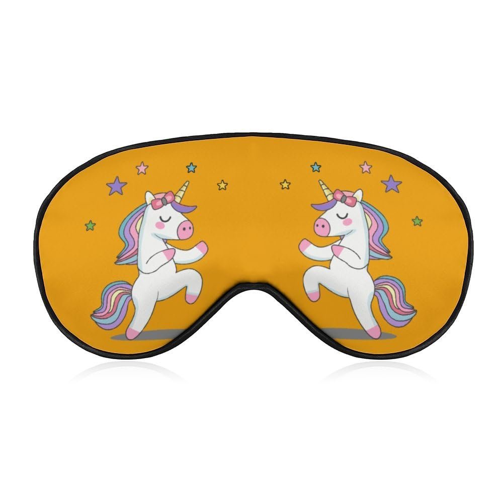 Funny Unicorn Dancing Ballet Pastel Sleep Mask with Adjustable Strap, Comfortable Soft Eye Mask Sleeping Aid, Light-Blocking Eye Masks
