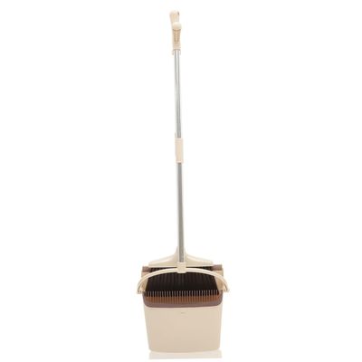 TOPBATHY Broom Dustpan for Home Floor Cleaning Stainless Steel Tool Long Handle Broom and Dustpan Cleaning Supplies