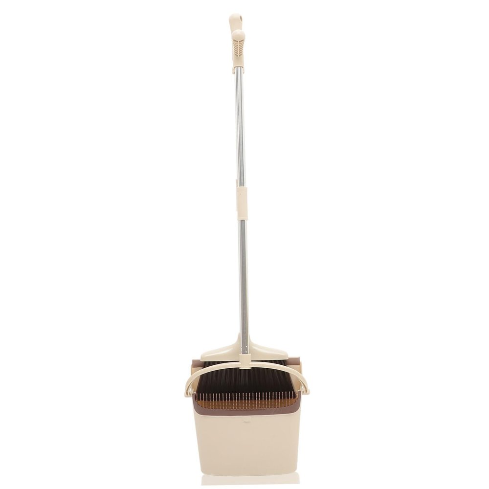 TOPBATHY Broom Dustpan for Home Floor Cleaning Stainless Steel Tool Long Handle Broom and Dustpan Cleaning Supplies