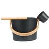 Rordigo Finnish Sauna Aluminum Bucket Spoon Set with Long Sauna Bucket Bathroom Sauna Steam Bath view 4