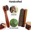 TECKEEN Horsehair Shoe Boot Brush Kit, Daubers Applicators Leather Care Brushes for Cleaning Bed, Cloth, Furniture, Shoe, 2Pcs view 2