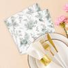 100Pcs Floral Beverage Napkins Sage Green White Disposable Paper Napkins Flowers Luncheon Cocktail Dinner Hand Towels for Wedding Bridal Baby Shower Birthday Tableware Decorations view 3